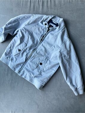 Light Blue Cotton GAP Bomber Jacket - Pale Blue Zip Front size 4T